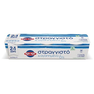 ΚΡΙ ΚΡΙ | Γιαούρτι Στραγγιστό 6% Λιπαρά 200g 2+1 Δώρο