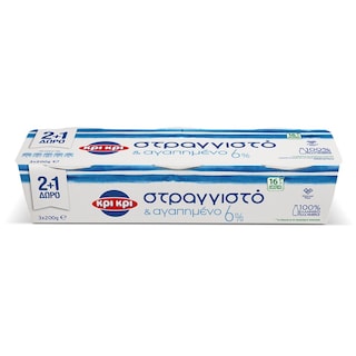 ΚΡΙ ΚΡΙ | Γιαούρτι Στραγγιστό 6% Λιπαρά 200g 2+1 Δώρο