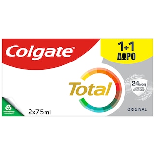 COLGATE | TOTAL | Οδοντόκρεμα Total Original 75ml 1+1 Δώρο