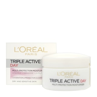 L'OREAL | Κρέμα Προσώπου Triple Active Ξηρές & Ευαίσθητες Επιδερμίδες 50ml