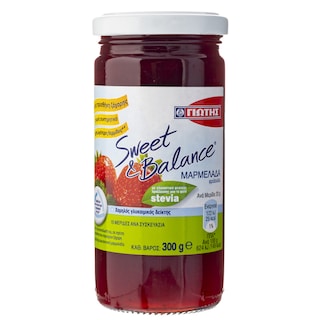 SWEET & BALANCE | Μαρμελάδα Φράουλα Στέβια 300g