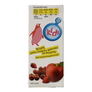 ΑΒ KIDS | Χυμός Φυσικός Μήλο Σταφύλι Φράουλα 250ml
