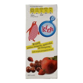 ΑΒ KIDS | Χυμός Φυσικός Μήλο Σταφύλι Φράουλα 250ml