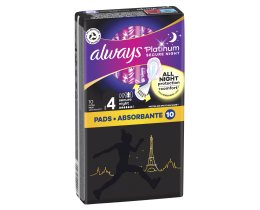 ALWAYS | Sanitary Pads Platinum Ultra Secure Night 10 Pieces