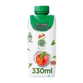AMITA | Φρουτοποτό Free Ροδάκινο Στέβια 330ml