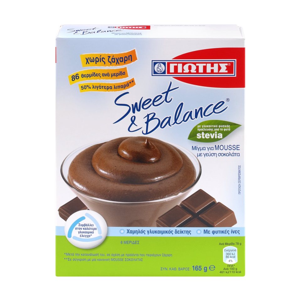 SWEET & BALANCE Μους Σοκολάτα 165g