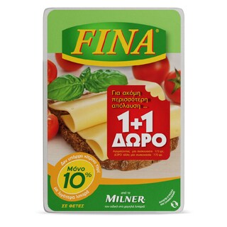FINA | Τυρί Μαλακό 10% Λιπαρά Φέτες 175g 1+1 Δώρο