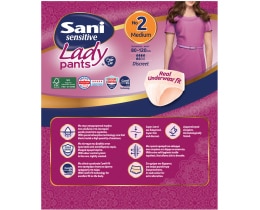 SANI | ΠΑΝΕΣ ΑΚΡΑΤΕΙΑΣ LADY SENSITIVE N2 12 ΤΕΜ Lady Discreet Pants Μedium No2 12 Τεμ.