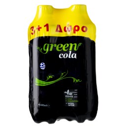 GREEN | GREEN COLA Αναψυκτικό Cola Στέβια Φιάλη 3+1FREE