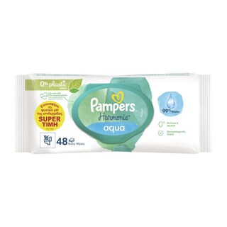 PAMPERS | Μωρομάντηλα Harmonie Aqua 48 Τεμάχια