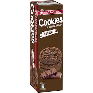 ΠΑΠΑΔΟΠΟΥΛΟΥ | CLASSIC COOKIES | ΜΠΙΣΚΟΤΑ ΚΑΚΑΟ ΚΑΙ ΣΟΚΟΛΑΤΑ 180 GR