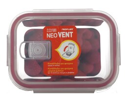 NEOFLAM | Φαγητοδοχείο Γυάλινο Βαλβίδα 640ml 1 Τεμάχιο
