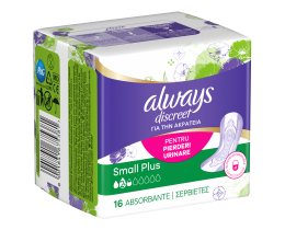 ALWAYS | Σερβιέτες ακράτειας Discreet No2+ Small Plus 16 Τεμάχια