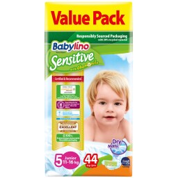 BABYLINO | Πάνες Μωρού Sensitive Χαμομήλι Νο5 44 Τεμάχια