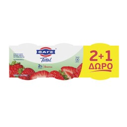 TOTAL | Επιδόρπιο Γιαουρτιού Φράουλα 3 Χ 170 gr 2+1 Δώρο ΔΩΡ 170ΓΡ