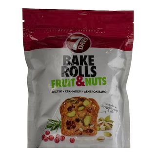 7DAYS | BAKE ROLLS | ΠΑΞΙΜΑΔΑΚΙΑ ΦΥΣΤΙΚΙ ΚΡΑΝΜΠΕΡΥ & ΔΕΝΔΡΟΛΙΒΑΝΟ 80 GR