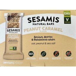 SESAMIS | Μπάρα Βρώμης Bio με Φιστίκι και Θαλασσινό Αλάτι 3x34g