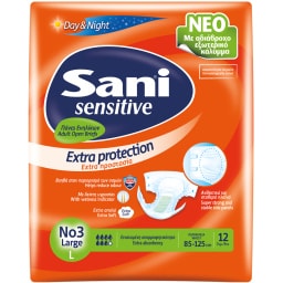 SANI | Πάνες Ακράτειας Ανοιχτές Sensitive Large 12 Τεμάχια