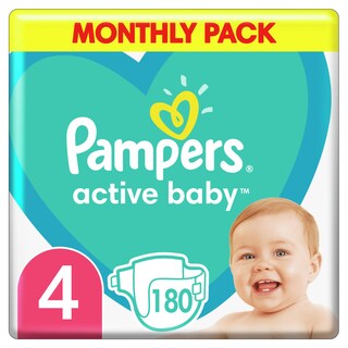 PAMPERS | Πάνες Μωρού Active Baby Νο4 Αποκλειστικά Online 180 Τεμάχια