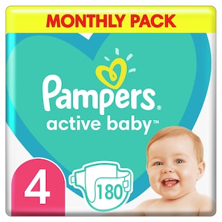 PAMPERS | Πάνες Μωρού Active Baby Νο4 Αποκλειστικά Online 180 Τεμάχια
