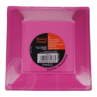 - | ΠΙΑΤΑ ΠΛΑΣΤΙΚΑ ΤΕΤΡΑΓΩΝΑ ΦΟΥΞΙΑ 18 CM 8 ΤΕΜ