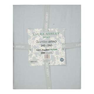 LAURA ASHLEY | Σεντόνι Διπλό Βαμβακερό Γκρι 1 Τεμάχιο