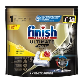 FINISH | Κάψουλες Πλυντηρίου Πιάτων Ultimate Plus Allin1 Λεμόνι 14 Τεμάχια