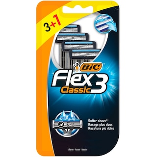 BIC | Ξυραφάκια Μιας Χρήσης Flex 3 Classic 3+1 Τεμάχιo Δώρο