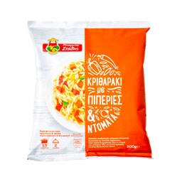 ΜΠΑΡΜΠΑ ΣΤΑΘΗΣ | Κριθαράκι Με Πιπεριές & Ντομάτα Κατεψυγμένο  500gr