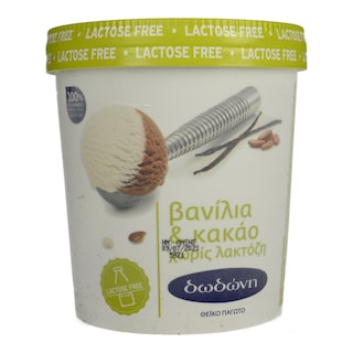 ΔΩΔΩΝΗ ΠΑΓΩΤΟ | Παγωτό Βανίλια Κακάο Χωρίς Λακτόζη 600gr