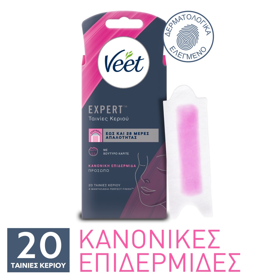 VEET Αποτριχωτικές Ταινίες Προσώπου Κανονική Επιδερμίδα 20 Τεμάχια