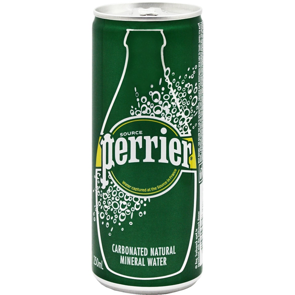 PERRIER Ανθρακούχο Νερό Φυσικό Μεταλλικό Κουτί 250ml