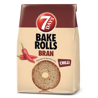 7DAYS | BAKE ROLLS | Παξιμαδάκια Bake Rolls Bran Chilli 160g