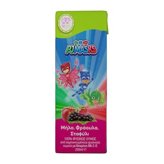 KIDS VALLEY | Φυσικός Χυμός PJ Masks Μήλο Φράουλα Σταφύλι 250ml