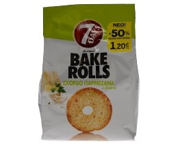 7DAYS | BAKE ROLLS | ΠΑΞΙΜΑΔΑΚΙΑ ΜΕ ΣΚΟΡΔΟ ΚΑΙ ΠΑΡΜΕΖΑΝΑ 80 GR