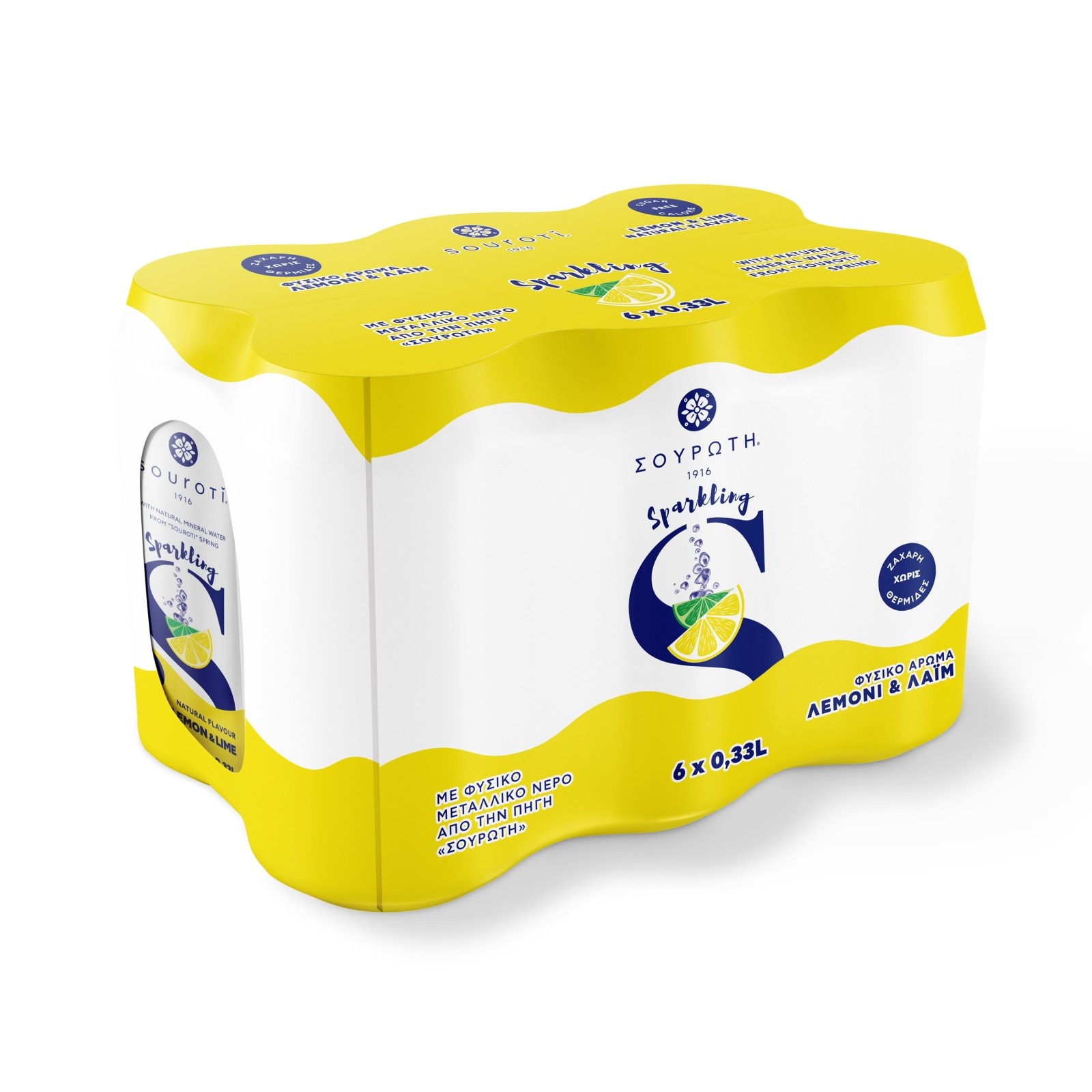 ΣΟΥΡΩΤΗ Ανθρακούχο Νερό Λεμόνι 6x330ml