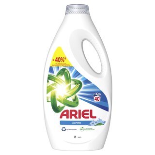 ARIEL | Υγρό Πλυντηρίου Ρούχων Alpine 40 Μεζ. Έκπτωση 40%