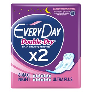 EVERY DAY | ΣΕΡΒΙΕΤΕΣ ULTRA PLUS HYPERDRY DOUBLE DRY NIGHT 8 ΤΕΜ