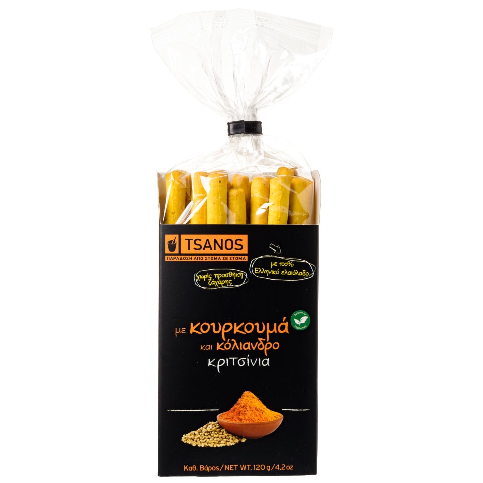 ΤΣΑΝΟΣ Κριτσίνια με Κουρκουμά και Κόλιανδρο 120g