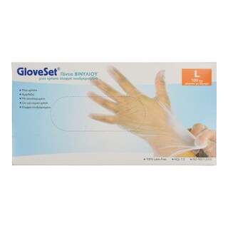GLOVESET | Γάντια Βινυλίου Large 100 Τεμάχια