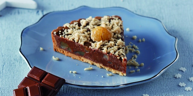 Τάρτα με κάστανο & γκαναζ σοκολάτας