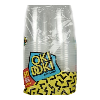 OKI DOKI | Ποτήρια Πλαστικά Διάφανα 240ml 50 Τεμάχια