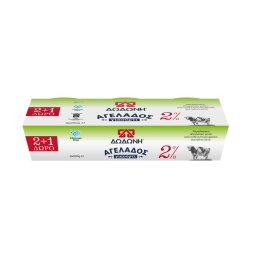 ΔΩΔΩΝΗ | Γιαούρτι Αγελάδος 2% Λιπαρά 3x200g 2+1 Δώρο