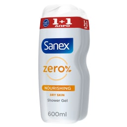 SANEX | Αφρόλουτρο Zero% Dry Skin 600ml 1+1 Δώρο