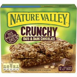 NATURE VALLEY | Μπάρες Δημητριακών Crunchy Μαύρη Σοκολάτα 6 X 42gr