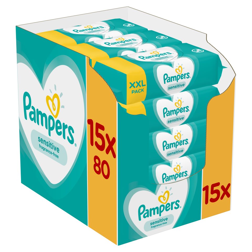 PAMPERS Μωρομάντηλα Sensitive Αποκλειστικά Online 15x80 Τεμάχια
