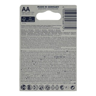 VARTA | Μπαταρίες Αλκαλικές LongLife ΑΑ 6 Τεμάχια 4+2 Δώρο