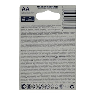 VARTA | Μπαταρίες Αλκαλικές LongLife ΑΑ 6 Τεμάχια 4+2 Δώρο