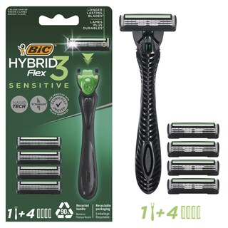 BIC | Σετ Ξυρίσματος Hybrid 3 Flex Sensitive + Ανταλλακτικά 1 Τεμάχιο