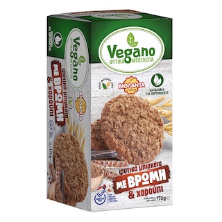 ΒΙΟΛΑΝΤΑ | Μπισκότα Vegano Vegano Βρώμη & Χαρούπι 170g